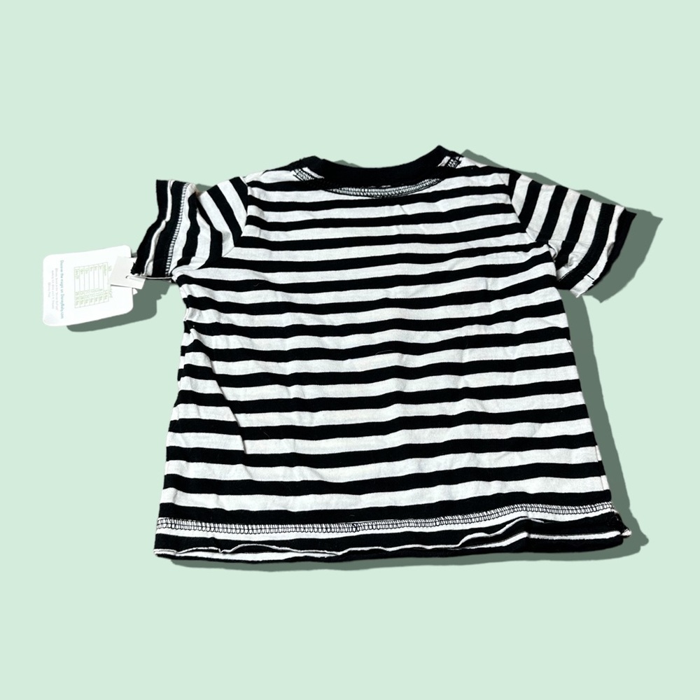 NWT Toys R Us Disney Baby Mickey Mouse Black And White Stripe Suspender S/S Tee - Picture 5 of 5
